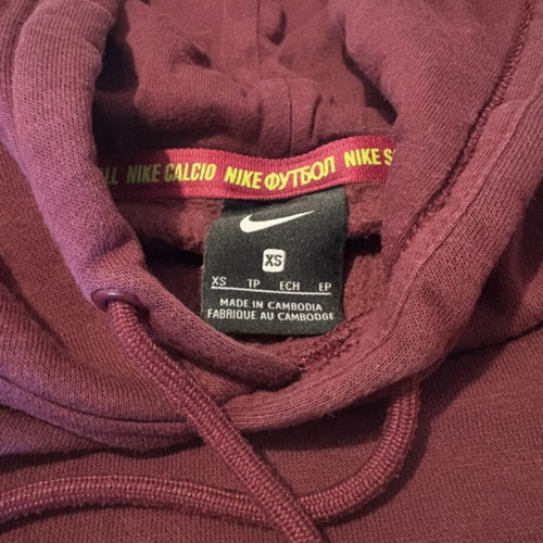 Nike hooded sweatshirt like new, men's XS, red and purple