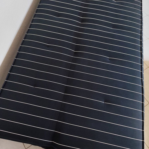 Striped sofa bed like new, 110x190 cm, easy opening, black matte legs
