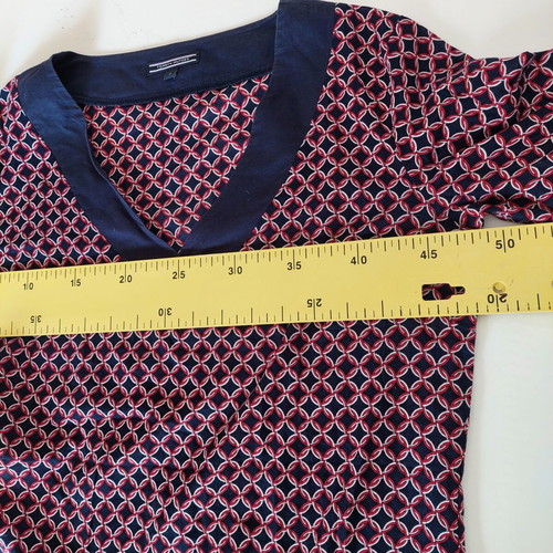 Tommy Hilfiger tunic XS used, blue red white geometric design