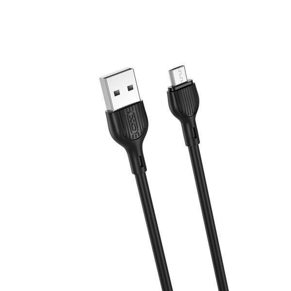 2τεμ  XO NB200 Regular USB 2.0 to micro USB Cable Μαύρο 1m (κωδ 3061)