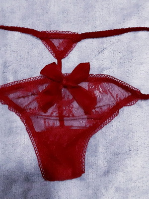 Zara sexy lace thong medium, new, red burgundy