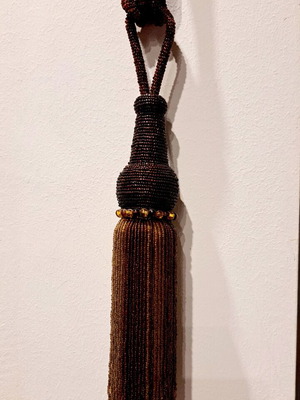 Boho curtain tieback with beads like new