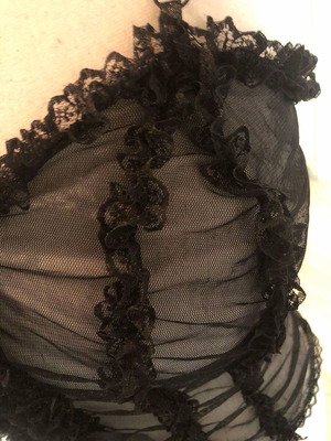 Transparent lingerie like new, black with details