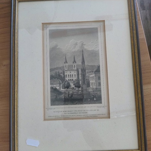 Replica print of Unterbarmer Hauptkirche and Frederick William III monument like new