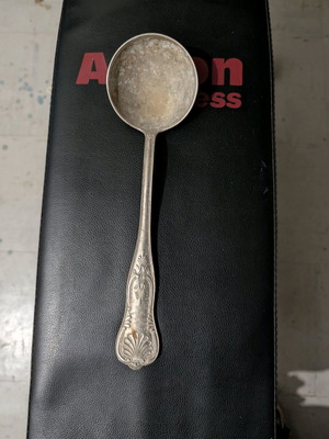 Vintage Apollonox 1950 silver-plated used serving spoon