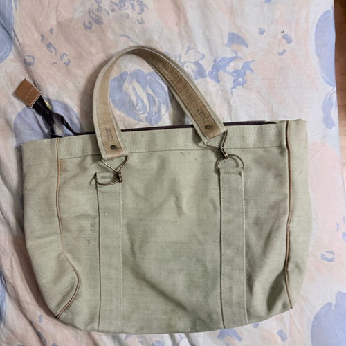 Vintage handbag used, beige and brown