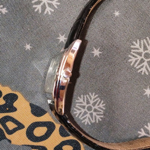 Pierre Cardin women's watch like new with black dial and silver frame
