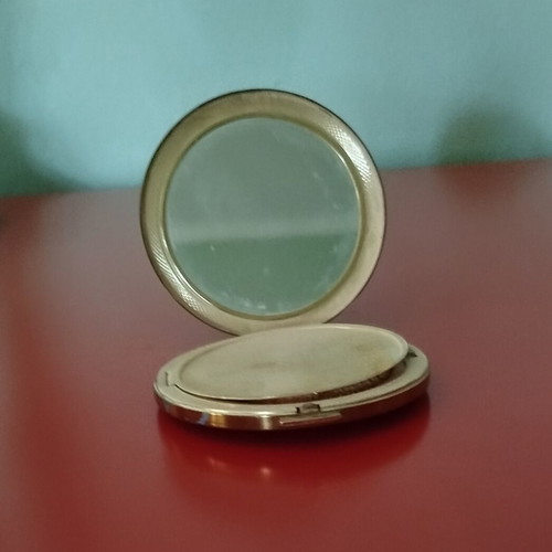 Stratton vintage powder compact like new, 1950s floral enamel design