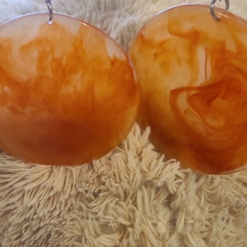 Vintage large hanging earrings Aigner orange like new