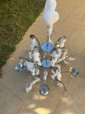 Ceiling Chandelier 6-Light Chrome with Crystals New