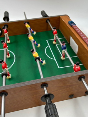 Mini Foosball Table used, 5 teams, missing rod, ideal for spare parts