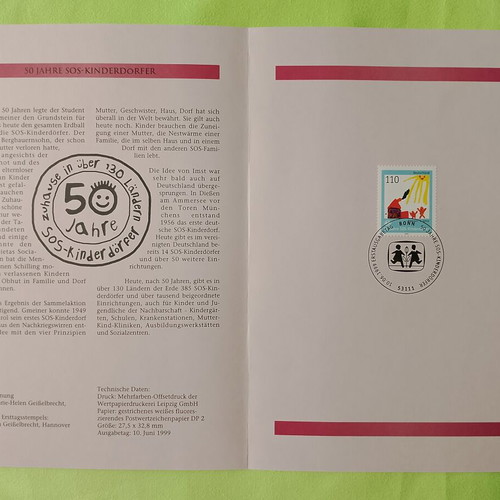 German 1999 stamp with Bonn first day cover, mint block of four