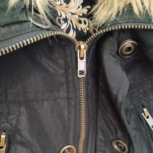 Winter women's jacket new, black and brown with fur