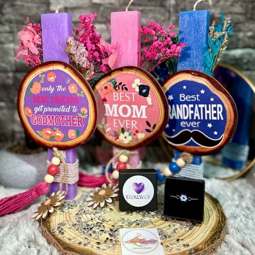 Easter candle and bracelet made to order Pure Essence and Tzoyiamou