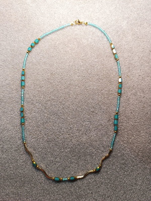 Handmade necklace with stainless steel elements and chain new