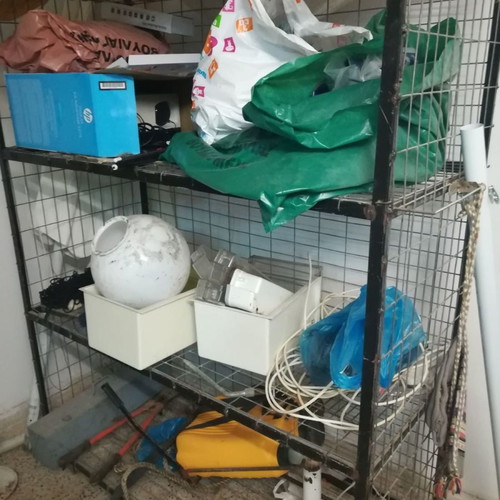 Scaliera shelving unit with wheels and wire mesh, dimensions 180x140x60cm