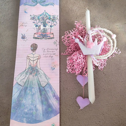 Handmade candle with wax creations and white glitter new