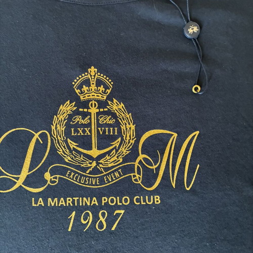 La Martina T Shirt new, size M L, blue