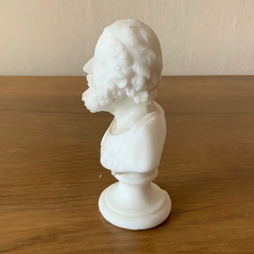 Plaster statue portrait white male figure like new