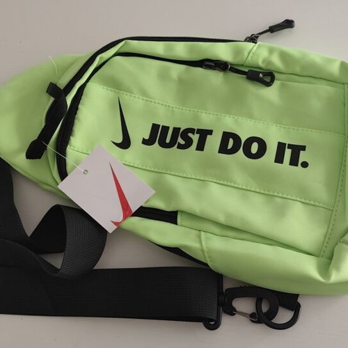 Nike crossbody bag, green, with Just Do It print