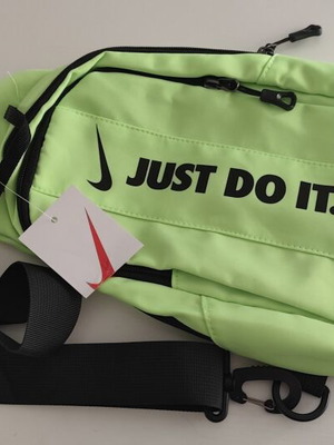Nike crossbody bag, green, with Just Do It print