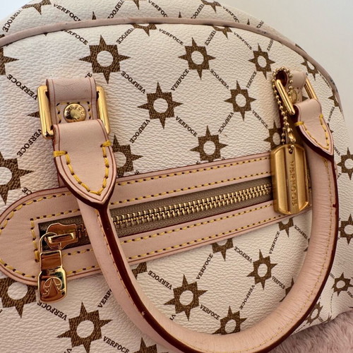 Handbag cream with patterns new