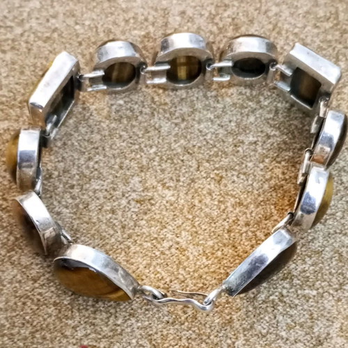 Silver bracelet 925 with tiger's eye like new
