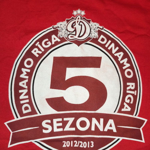 Dinamo Riga KHL 5th Season Fan T-Shirt used, red, size XXL