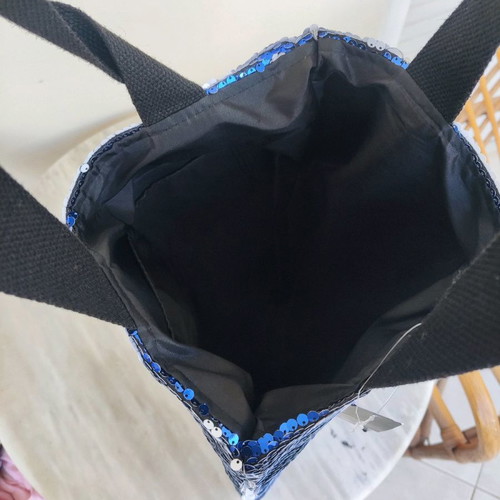 Blue sequin shoulder bag new