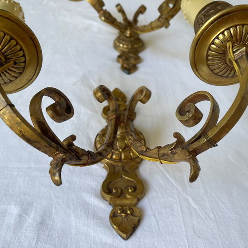 Antique wall lights used, set of 2