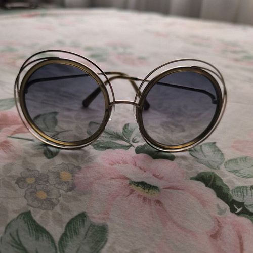 Chloe sunglasses used, large round, silver and gold