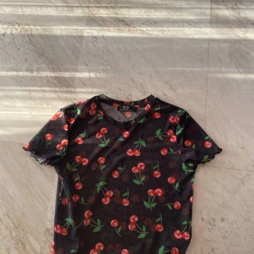 Bershka transparent top with cherry print