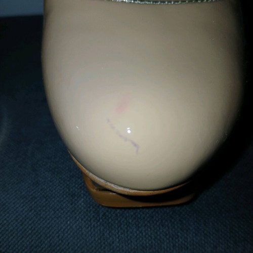 Buffalo double-layer leather patent platform pumps 12cm like new