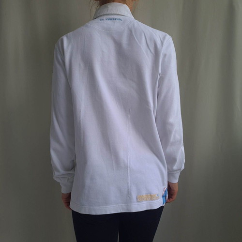 La Martina women's polo shirt size M, white, long sleeve, cotton