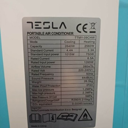 Tesla Portable Air Conditioner Cooling and Heating like new, 2024 model