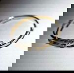  Χρυσό βραχιόλι χειροπέδα 14Κ κούφιο με ζιργκόν, 15.11γρ., διάμετρος 6χ5εκ., πάχος 6-13χιλ.