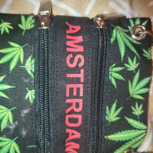 Amsterdam hemp shoulder bag new, black and green