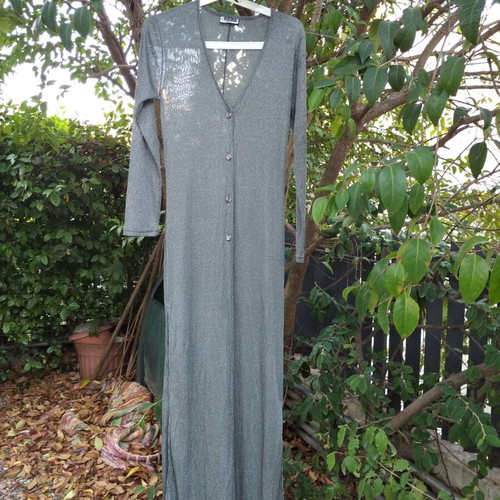 Silver see through long dress new size medium