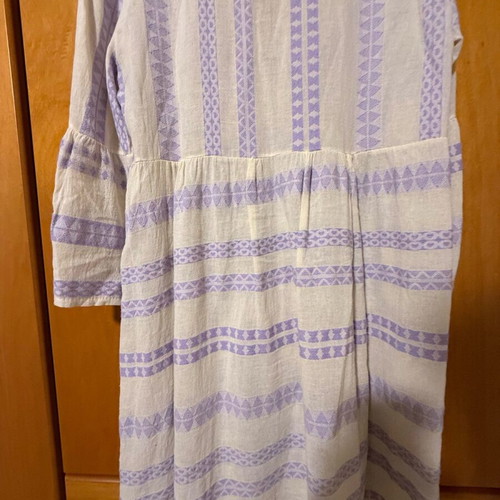 Women's dress used, cotton-linen, white one size