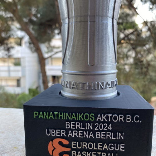 Euroleague 2024 Trophy Panathinaikos 3D Printed Hand Painted