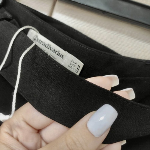 Stradivarius black iconic skort mini skirt new, size M