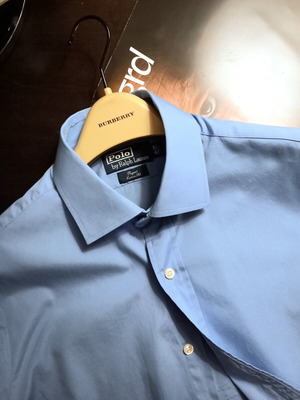 Polo Ralph Lauren men's shirt size L like new, blue cotton poplin