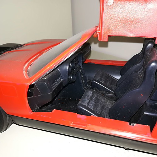 Mercedes C111 Rex plastic toy car used, missing steering wheel, 1980s