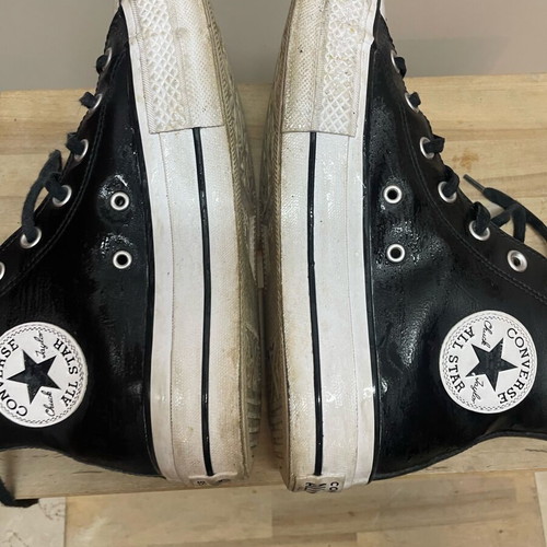 Converse Chuck Taylor All Star Lift Platform Leather Women's Shoes Size 39 Like New Black