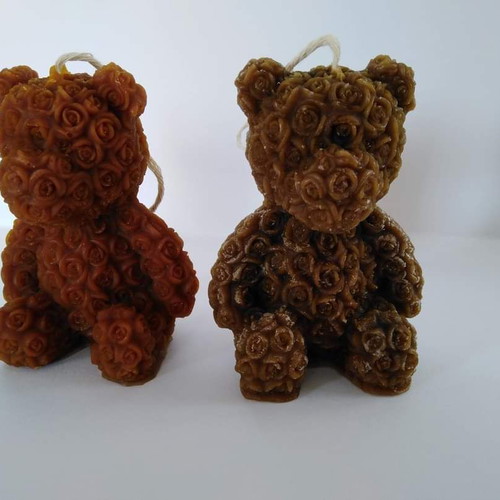 Bear candle made to order from pure beeswax