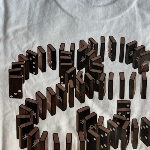 Stussy Dominos Tee new, sizes M and L, black and white