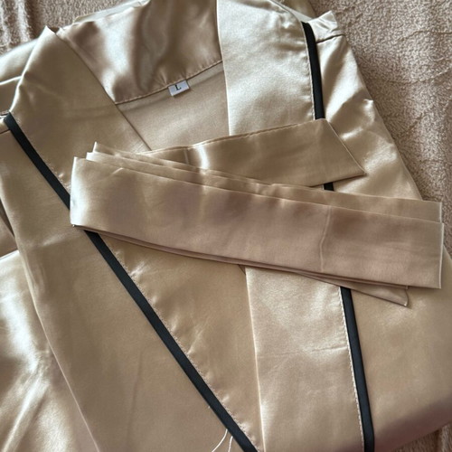 Sleepwear set gold with black detail new robe and nightdress