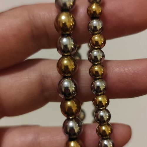 Bracelets two-tone with beads made of stainless steel new