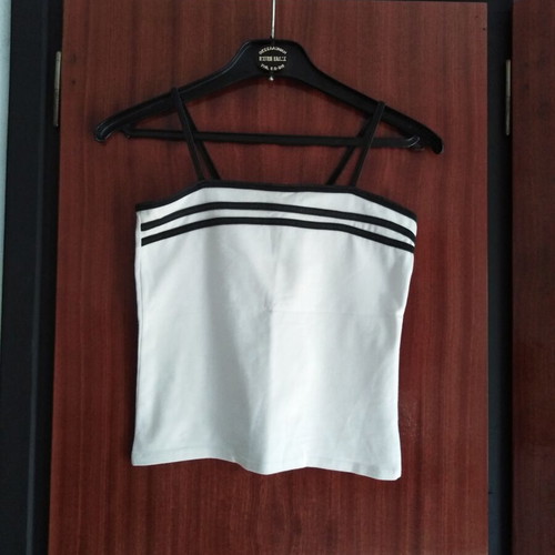 White crop top with black stripes like new