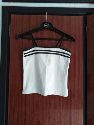 White crop top with black stripes like new